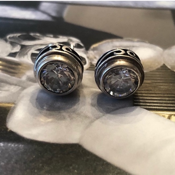 Silpada Sterling Silver CZ Harlequin Post Earrings - Picture 12 of 16